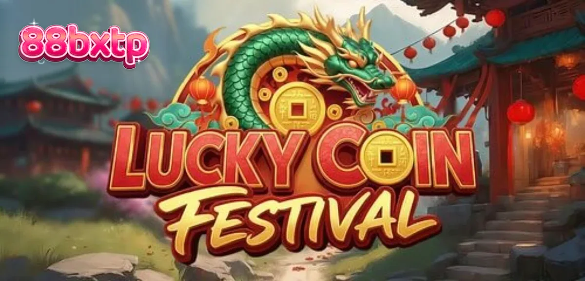 Interface vibrante do slot Lucky Coin Festival com elementos temáticos chineses